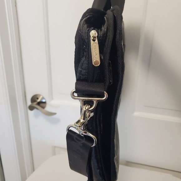 NWT LeSportsac Black Patent Technofile Laptop Travel Bag, lightweight - Picture 9 of 10